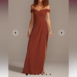 David’s Bridal Stretch Crepe Off The Shoulder Bridesmaid Dress